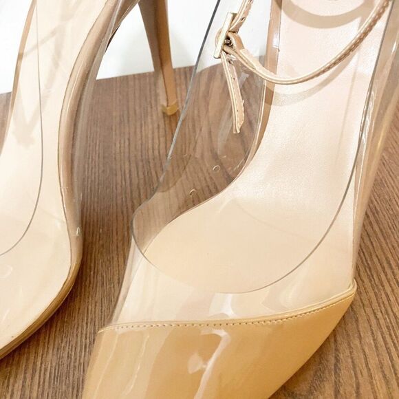 RAYE Nude Pointed Wrap Lace up 5 " Heel Stilettos 10 Quite Luxury Neutrals - Picture 7 of 12